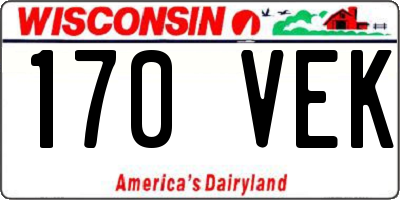 WI license plate 170VEK