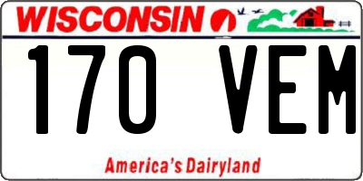 WI license plate 170VEM
