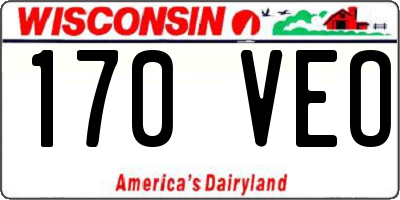 WI license plate 170VEO