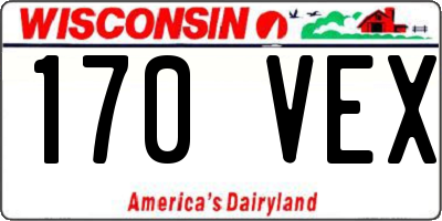WI license plate 170VEX