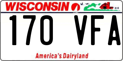 WI license plate 170VFA