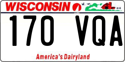 WI license plate 170VQA