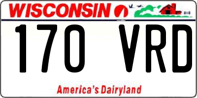 WI license plate 170VRD