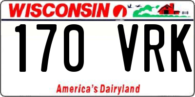 WI license plate 170VRK