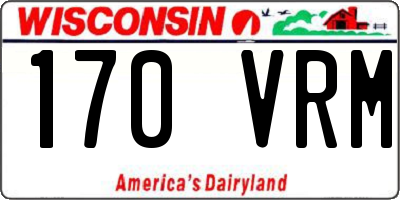 WI license plate 170VRM