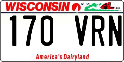 WI license plate 170VRN