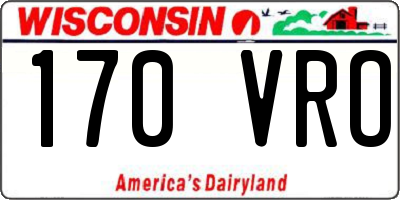 WI license plate 170VRO