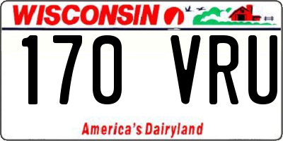 WI license plate 170VRU