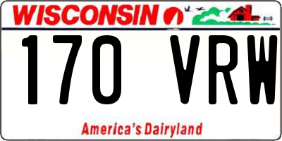 WI license plate 170VRW