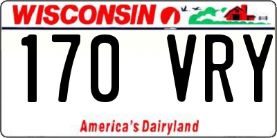 WI license plate 170VRY