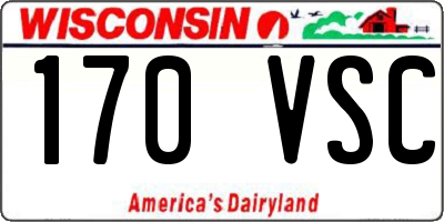 WI license plate 170VSC