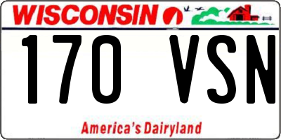 WI license plate 170VSN