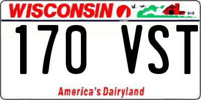 WI license plate 170VST