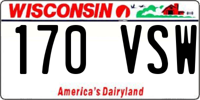 WI license plate 170VSW