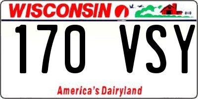 WI license plate 170VSY