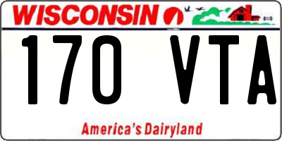 WI license plate 170VTA