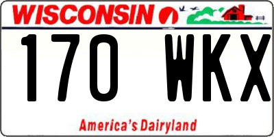 WI license plate 170WKX