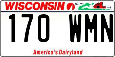 WI license plate 170WMN