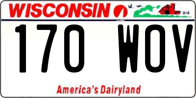 WI license plate 170WOV