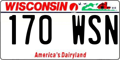 WI license plate 170WSN