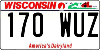 WI license plate 170WUZ