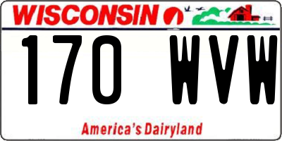 WI license plate 170WVW