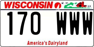 WI license plate 170WWW