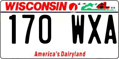 WI license plate 170WXA