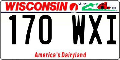 WI license plate 170WXI