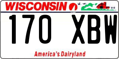 WI license plate 170XBW