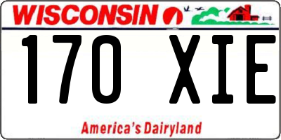 WI license plate 170XIE