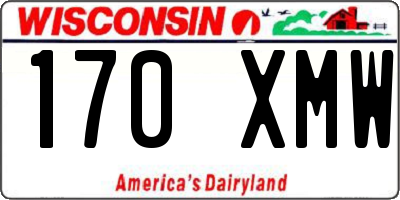 WI license plate 170XMW