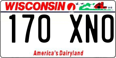 WI license plate 170XNO