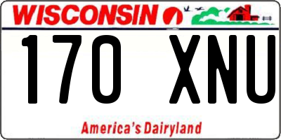 WI license plate 170XNU
