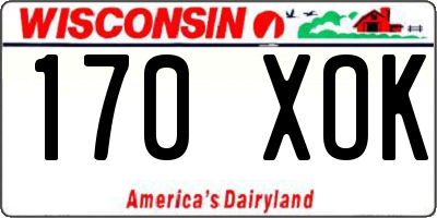 WI license plate 170XOK