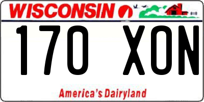 WI license plate 170XON
