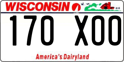WI license plate 170XOO