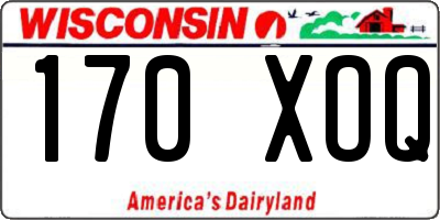 WI license plate 170XOQ