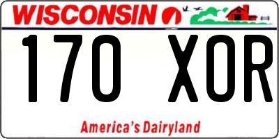WI license plate 170XOR