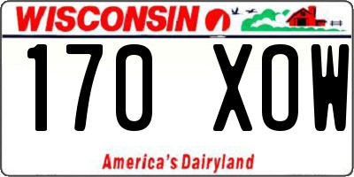 WI license plate 170XOW