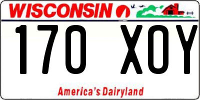 WI license plate 170XOY