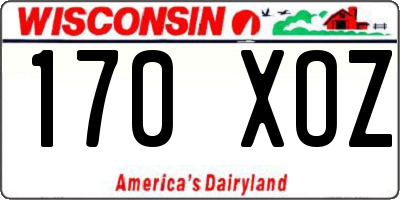 WI license plate 170XOZ