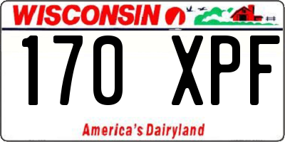 WI license plate 170XPF