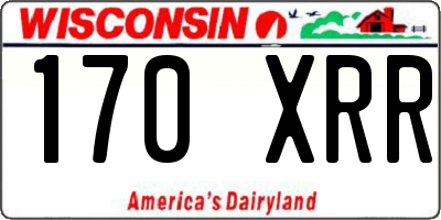 WI license plate 170XRR
