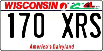 WI license plate 170XRS