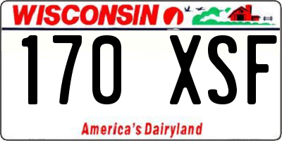 WI license plate 170XSF
