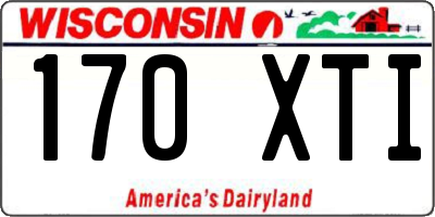 WI license plate 170XTI