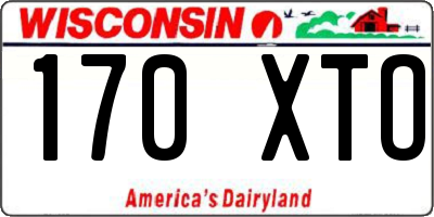 WI license plate 170XTO