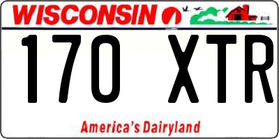 WI license plate 170XTR