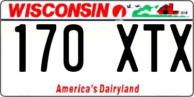 WI license plate 170XTX